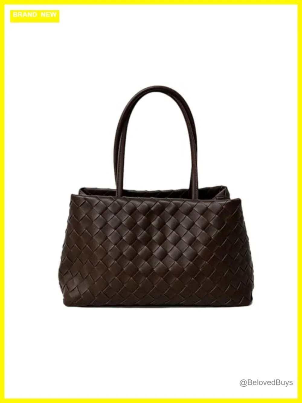 Woven Tote Bag, Vegan Leather Shoulder Bag with Zipper, Slouchy Handbag